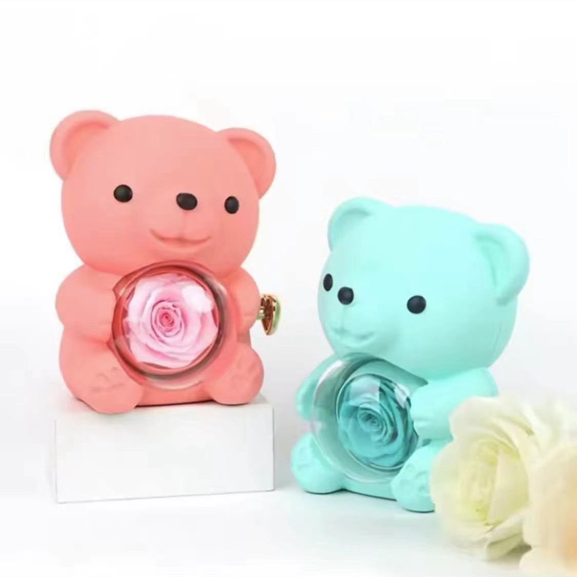 Romantic Gift for love Valentine's Day Rose Flower Hug Bear Gift Box